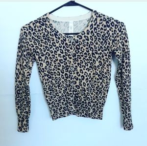 Cherokee Cheetah Print Cardigan Girls Size Small